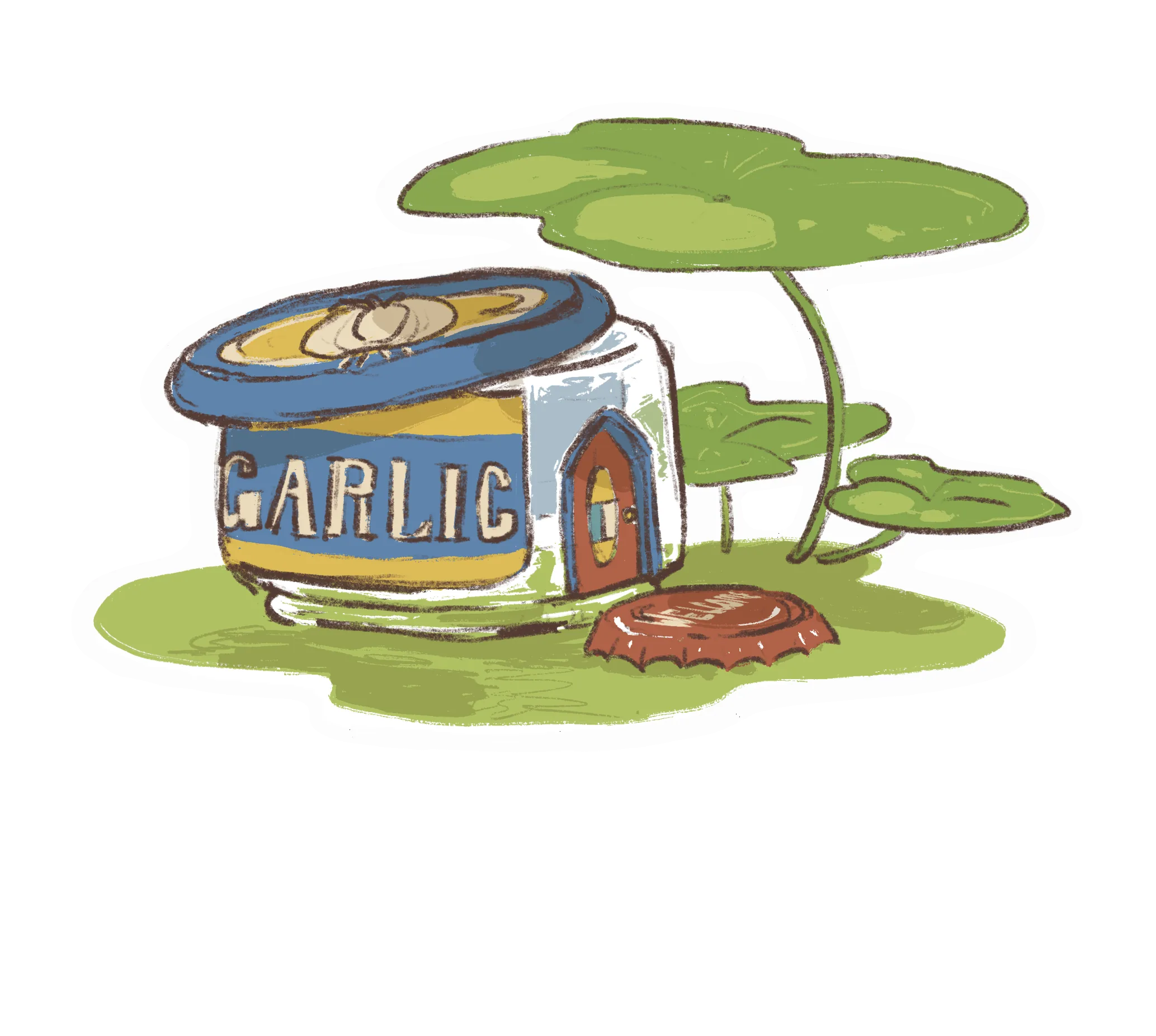 Garlic home concept sticker